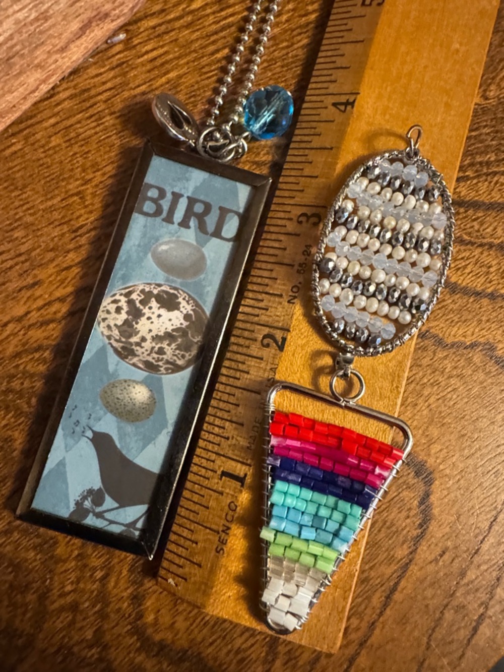 Blue and Silver Pendant Necklace Set with earrings, rings & bracelet - Picture 10 of 13